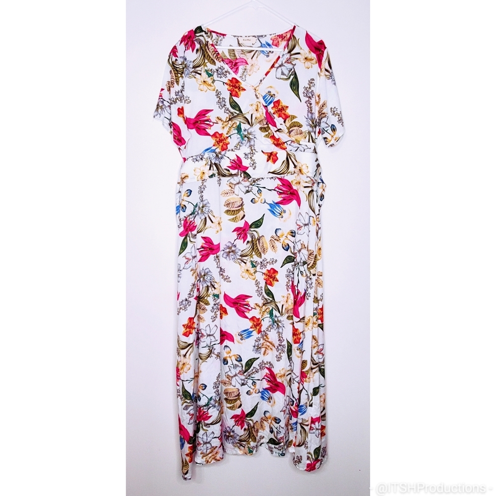 9) KORMEI tropical floral Maxi dress Sz. XL